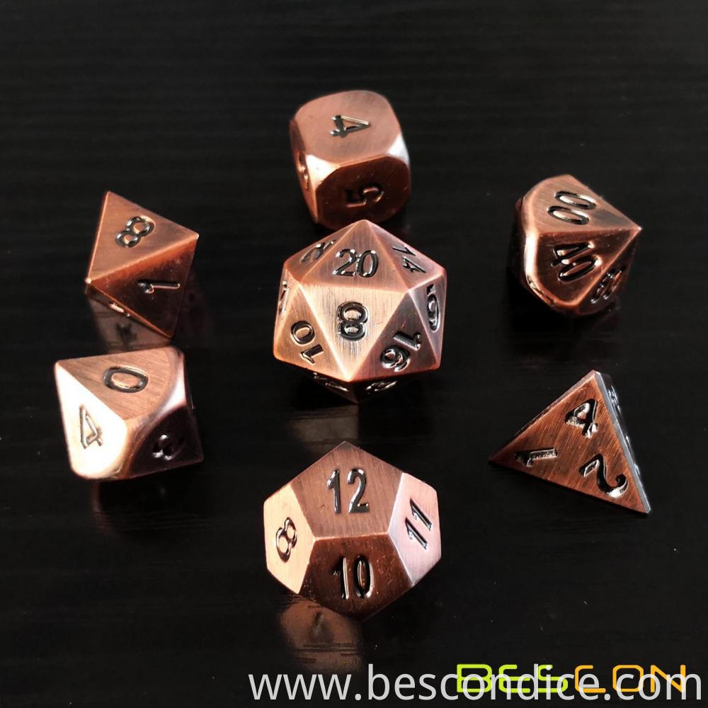 Heavy Duty Old Bronze Solid Metal Dice Set 1